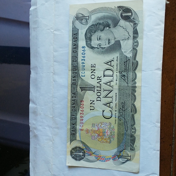 1973 Canadian $1 bill - Picture 2 of 2